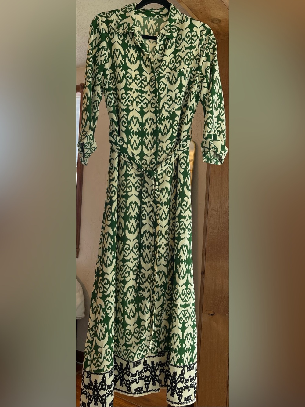 Max Studio Green Button-Down Maxi Dress
